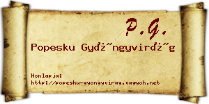 Popesku Gyöngyvirág névjegykártya